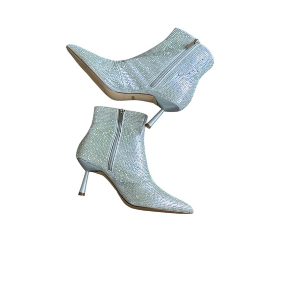 Silver Glitter Ankle Boots Size 8 - Picture 13 of 15